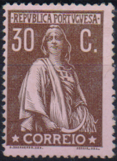 1176.jpg -     Lote:    1176                   Descrição:         1912 &mdash; Ceres. CE218, 30C castanho s/ rosa. Valor de catálogo &euro; 218,00.        **       Valor Base:     &euro; 15,00     Valor Venda:     &euro;      