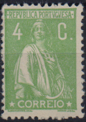 1191.jpg -     Lote:    1191                   Descrição:         1917/20 &mdash; Ceres. CE 226, 4c verde, denteado 12x11 &frac12;. Valor de catálogo &euro; 210,00.        **       Valor Base:     &euro; 30,00     Valor Venda:     &euro;      