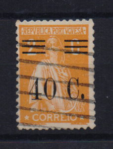 1259.jpg -     Lote:    1259                   Descrição:         1928/29 &mdash; Ceres, com sobretaxa. CE466, 40c s/ 2c laranja, papel cartolina. Valor de catálogo &euro; 310,00.        O       Valor Base:     &euro; 35,00     Valor Venda:     &euro;      
