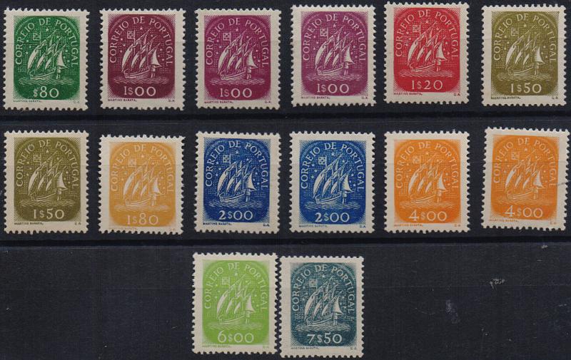 1300.jpg -     Lote:    1300                   Descrição:         1948/49 &mdash; Caravela. CE696/704. Série completa + repetições dos selos de 1$00, 1$50, 2$00 e 4$00. Valor de catálogo &euro; 1.051,00.        ***       Valor Base:     &euro; 90,00     Valor Venda:     &euro;      