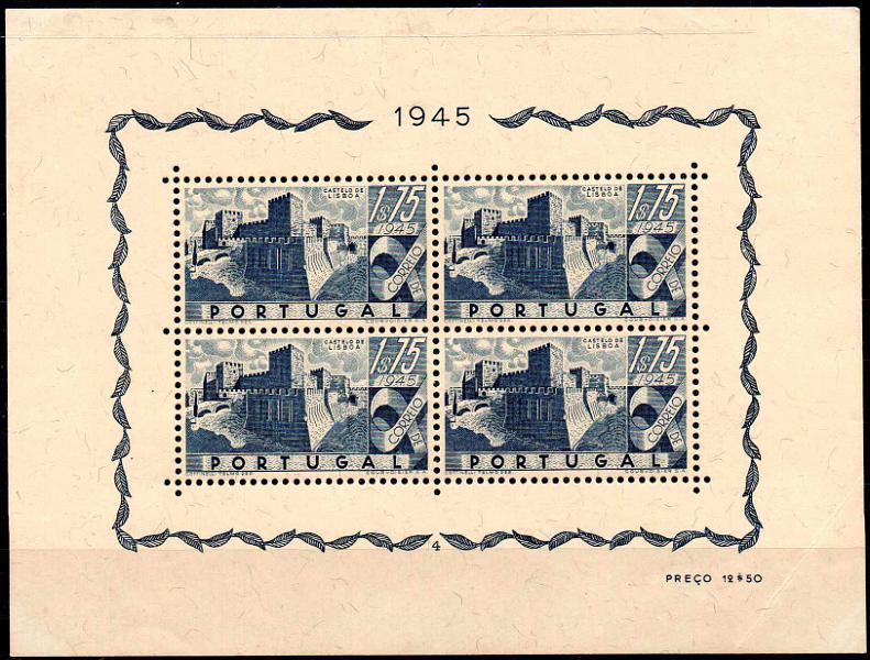 1324.jpg -     Lote:    1324                   Descrição:         1946 &mdash; Castelos de Portugal. CE BLC10. Valor de catálogo &euro; 340,00.        BLC***       Valor Base:     &euro; 35,00     Valor Venda:     &euro;      