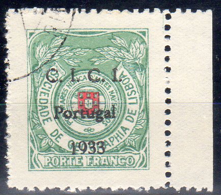1340.jpg -     Lote:    1340                   Descrição:         1933 &mdash; Porte Franco. Sociedade de Geografia de Lisboa. Congresso do Instituto Colonial Internacional. CE SGL15. Sobrecarga A. Valor de catálogo &euro; 145,00.        O       Valor Base:     &euro; 42,00     Valor Venda:     &euro;      