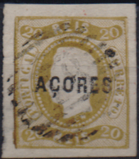 1349.jpg -     Lote:    1349                   Descrição:         1868 &mdash; D. Luís I. Fita curva, não denteados. CE3, 20 reis bistre, com muito boas margens. Valor de catálogo &euro; 230,00.        O       Valor Base:     &euro; 22,00     Valor Venda:     &euro;      