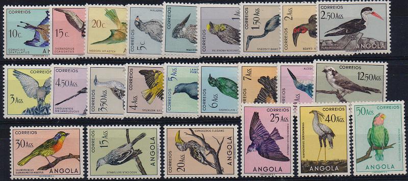 1401.jpg -     Lote:    1401                   Descrição:         1951 &mdash; Aves de Angola. CE326/349. Série completa. Selo de 50 Ags sem goma. Valor de catálogo &euro; 420,00.        **/*       Valor Base:     &euro; 100,00     Valor Venda:     &euro;      