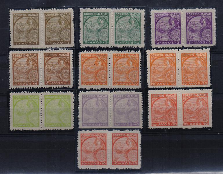 1529.jpg -     Lote:    1529                   Descrição:         1942/45 &mdash; Padrões. CE317/24 e 325/26. Séries completas em pares. Valor de catálogo &euro; 310,00.        *       Valor Base:     &euro; 50,00     Valor Venda:     &euro;      