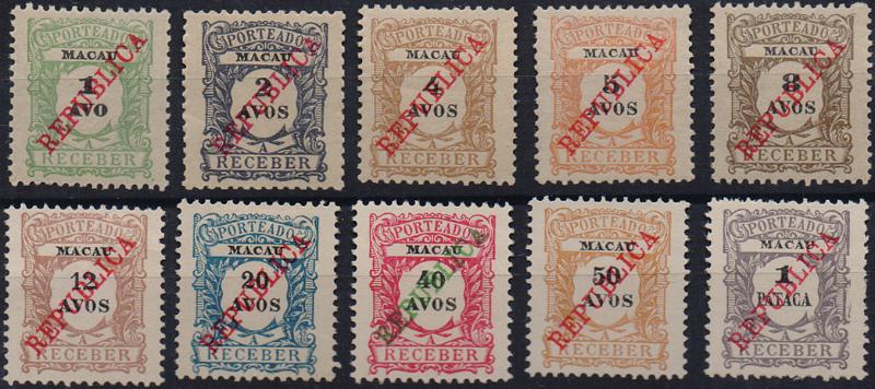 1540.jpg -     Lote:    1540                   Descrição:         1914 &mdash; Porteado. Emissão regular, com sobrecarga REPUBLICA local. CE POR24/33. Valor de catálogo &euro; 200,00.        *       Valor Base:     &euro; 40,00     Valor Venda:     &euro;      