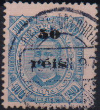 1565.jpg -     Lote:    1565                   Descrição:         1897 &mdash; D. Carlos I, com sobretaxa. CE50, 50 reis s/ 300 reis, azul s/ laranja. Valor de catálogo &euro; 320,00.        O       Valor Base:     &euro; 50,00     Valor Venda:     &euro;      