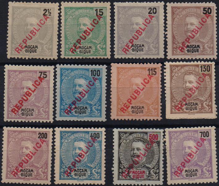 1577.jpg -     Lote:    1577                   Descrição:         1917 &mdash; D. Carlos I, com sobrecarga REPUBLICA local. CE189/200. Série completa. Lote a ver. Valor de catálogo &euro; 380,00.        **/*       Valor Base:     &euro; 60,00     Valor Venda:     &euro;      