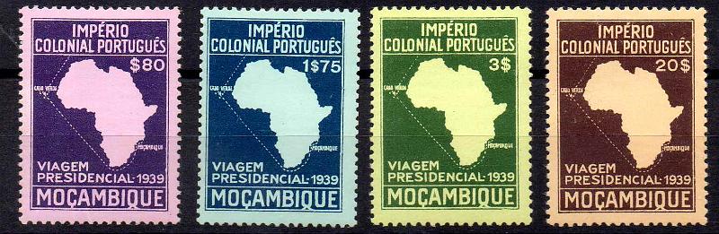 1588.jpg -     Lote:    1588                   Descrição:         1939 &mdash; Segunda Viagem Presidencial às Colónias. CE308/311. Série completa. Valor de catálogo &euro; 220,00.        **       Valor Base:     &euro; 40,00     Valor Venda:     &euro;      