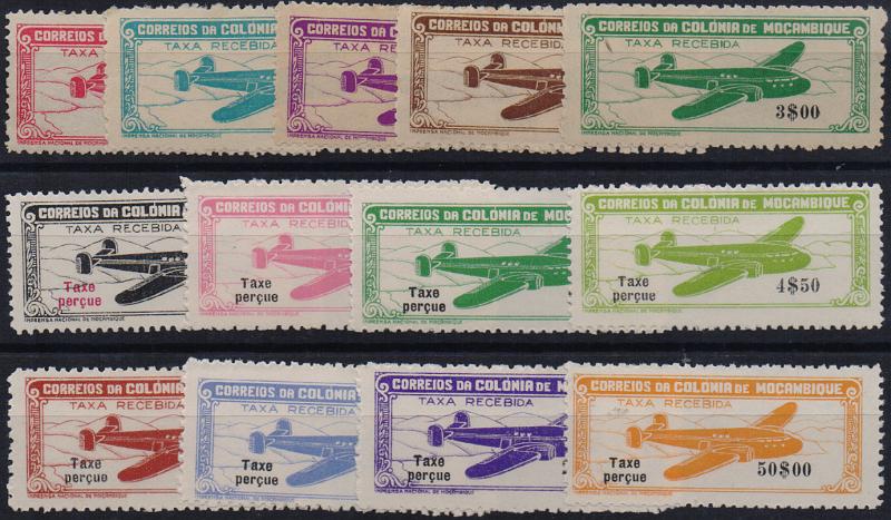 1600.jpg -     Lote:    1600                   Descrição:         1946/47 &mdash; Sobretaxa do correio aéreo. "Avião" + "Avião", com legenda "Taxe Perçue". CE CA 11/15 + CE CA 16/23. As duas séries completas. Valor de catálogo &euro; 241,00.        **       Valor Base:     &euro; 45,00     Valor Venda:     &euro;      