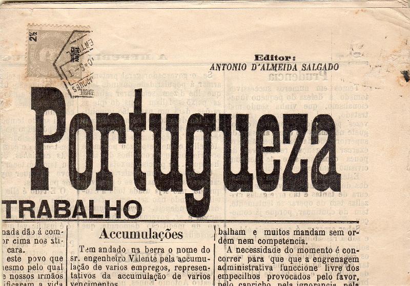 1622.jpg -     Lote:    1622                   Descrição:         1898/1901 &mdash; D. Carlos I Mouchon. CE32, 2 &frac12; reis cinzento sobre jornal "A República Portuguesa" n.º 5 de 02.11.1910, circulado de L. Marques.        JRN       Valor Base:     &euro; 20,00     Valor Venda:     &euro;      