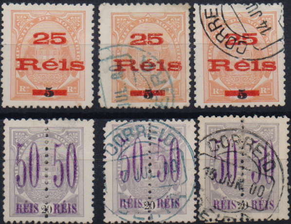 1640.jpg -     Lote:    1640                   Descrição:         1900 &mdash; Tipo Elefante, com sobrecarga. CE42/43. Lote com dois selos novos + 4 selos usados. Valor de catálogo &euro; 76,00.        */O       Valor Base:     &euro; 15,00     Valor Venda:     &euro;      