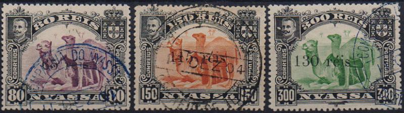 1660.jpg -     Lote:    1660                   Descrição:         1903 &mdash; D. Carlos I. Selos de 1901, com sobretaxa. CE 45/47. Série completa. Valor de catálogo &euro; 180,00.        O       Valor Base:     &euro; 40,00     Valor Venda:     &euro;      