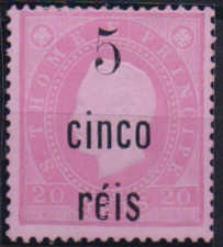 1702.jpg -     Lote:    1702                   Descrição:         1889/91 &mdash; D. Luís I. Fita direita. Com sobretaxa. CE25, 5 reis s/ 20 reis rosa. Valor de catálogo &euro; 85,00.        *       Valor Base:     &euro; 25,00     Valor Venda:     &euro;      