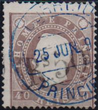 1705.jpg -     Lote:    1705                   Descrição:         1889/91 &mdash; D. Luís I. Fita direita. Com sobretaxa. CE26, 50 reis s/ 40 reis castanho. Valor de catálogo &euro; 240,00.        O       Valor Base:     &euro; 50,00     Valor Venda:     &euro;      