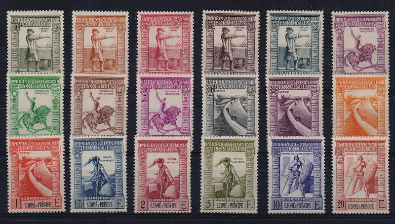 1725.jpg -     Lote:    1725                   Descrição:         1938 &mdash; Império Colonial Português. Legenda S. Tomé e Príncipe. CE 319/336. Série completa. Valor de catálogo &euro; 90,00.        **       Valor Base:     &euro; 18,00     Valor Venda:     &euro;      