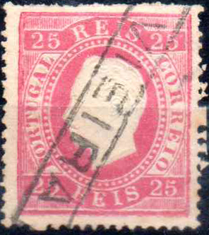 1823.jpg -     Lote:    1823                   Descrição:         Carimbos nominativos. 1870/76 &mdash; D. Luís I, fita direita. CE40, 25 reis carmim, denteado 12 &frac12;, obliterado com carimbo batido a preto de "VIEIRA".        O       Valor Base:     &euro; 10,00     Valor Venda:     &euro;      