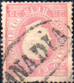 1826.jpg -     Lote:    1826                   Descrição:         Carimbos nominativos. 1870/76 &mdash; D. Luís I, fita direita. CE40, 25 reis carmim, denteado 13 &frac12;, obliterado com carimbo batido a preto de "ANADIA".        O       Valor Base:     &euro; 8,00     Valor Venda:     &euro;      