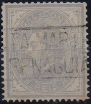 1848.jpg -     Lote:    1848                   Descrição:         Carimbos nominativos. 1880/81 &mdash; D. Luís I. De perfil. CE54, cinzento. Obliterado com carimbo batido a preto de "SANTA MARTA / DE PENAGUIÃO".        O       Valor Base:     &euro; 10,00     Valor Venda:     &euro;      