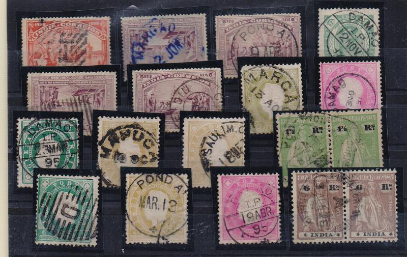 1888.jpg -     Lote:    1888                   Descrição:         Marcofilia diversa. Lote com 14 selos simples e dois pares, desde D. Luís I até Ceres, obliterados com diversas marcas. Lote a ver.        O       Valor Base:     &euro; 8,00     Valor Venda:     &euro;      