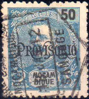1899.jpg -     Lote:    1899                   Descrição:         Carimbos hexagonais. 1903 &mdash; D. Carlos I com sobrecarga PROVISORIO. CE92, 50 reis. Obliterado com carimbo batido a preto "SANGAGE". Selo com pequeno defeito.        O       Valor Base:     &euro; 10,00     Valor Venda:     &euro;      