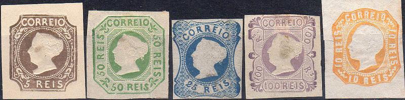 1944.jpg -     Lote:    1944                   Descrição:         Reimpressões de 1863. 1853 &mdash; D. Maria II. CE&frac14;. Série completa + selo original CE15. Pequenas manchas. Valor de catálogo &euro; 1.520,00.        R**       Valor Base:     &euro; 200,00     Valor Venda:     &euro;      
