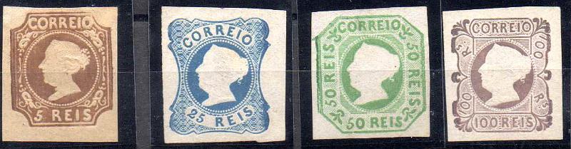 1945.jpg -     Lote:    1945                   Descrição:         Reimpressões de 1863. 1853 &mdash; D. Maria II. CE&frac14;. Série completa. Valor de catálogo &euro; 1.600,00.        R*       Valor Base:     &euro; 200,00     Valor Venda:     &euro;      