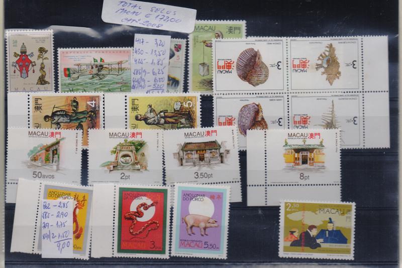 2035.jpg -     Lote:    2035                   Descrição:         Macau. Lote com dezenas de selos novos sem sinal de charneira desde CE 417 a CE1005/14. Lote a ver. Valor de catálogo de 2008 &euro; 172,00.        Lote       Valor Base:     &euro; 20,00     Valor Venda:     &euro;      