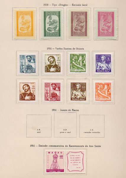 2037.jpg -     Lote:    2037                   Descrição:         Macau &mdash; Colecção montada em folhas Molder. Selos novos com charneira desde 1950 a 1974. Bom valor de catálogo. Lote a ver.        Lote       Valor Base:     &euro; 60,00     Valor Venda:     &euro;      