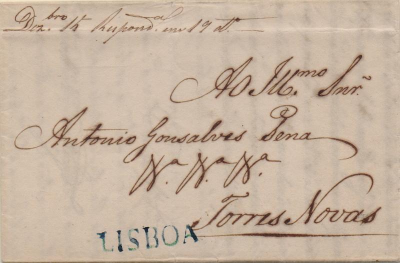 2091.jpg -     Lote:    2091      Lotes pelo Correio              Descrição:         Lisboa &mdash; A azul, GM LSB9 em carta datada de Lisboa (15.12.38) para Torres Novas, sem o porte marcado.        Carta       Valor Base:     &euro; 8,00     Valor Venda:     &euro;      