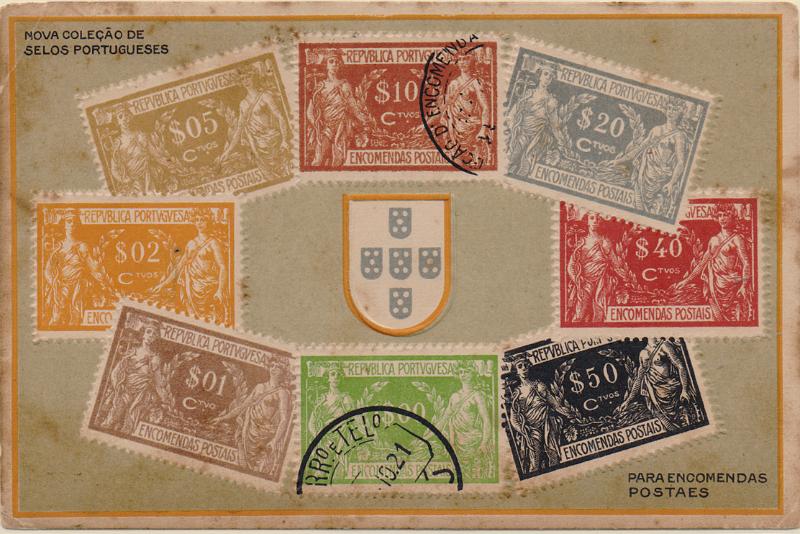 2297.jpg -     Lote:    2297      Lotes pelo Correio              Descrição:         Temáticos * Filatelia. Nova colecção de selos portugueses para encomendas postaes + escudo nacional. Postal com defeitos.        PI       Valor Base:     &euro; 8,00     Valor Venda:     &euro;      
