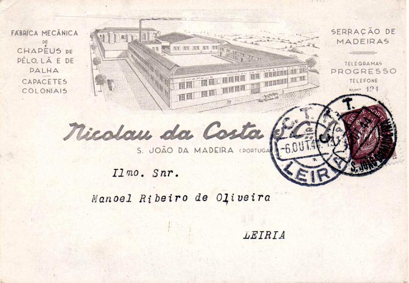 2304.jpg -     Lote:    2304      Lotes pelo Correio              Descrição:         Publicitários. Comercial da Papel. Aviz (com vinheta comemorativa) e fábrica, de chapéus             PI       Valor Base:     &euro; 8,00     Valor Venda:     &euro;      
