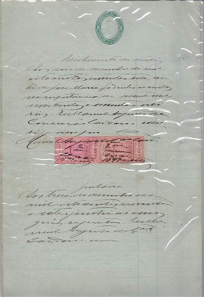 2337.jpg -     Lote:    2337      Lotes pelo Correio              Descrição:         Fiscais. Portugal. Documento em papel selado com STO oval, verde de 80 Rs, com numerosas estampilhas fiscais, incluindo Justiça (PB 5, 6, 8, 9, etc.), Contribuição Industrial (PB 91, 93, 95, 97,etc.).        DOC       Valor Base:     &euro; 5,00     Valor Venda:     &euro;      