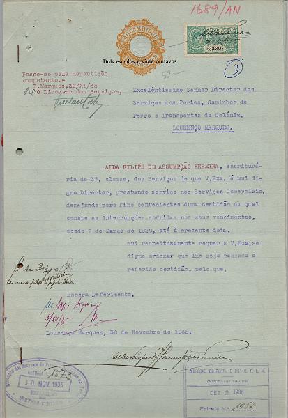 2355.jpg -     Lote:    2355      Lotes pelo Correio              Descrição:         Fiscais. Moçambique. Lote com 13 folhas de papel selado com sobretaxas: "Dois esc. e vinte cent."/10 Ctvs (sobretaxa de 52 mm); "Dois esc. e cinq. cent."/10 Ctvs (sobretaxas com 53, 54, 55 e 56 mm); "Sobrecarga &mdash; Esc. 2$50/2$50 (sobretaxas com 37 e 38 mm). Com diversas estampilhas fiscais e de estampilhas de Assistência (Pelicano).        Lote       Valor Base:     &euro; 5,00     Valor Venda:     &euro;      