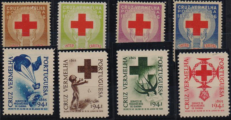 2365.jpg -     Lote:    2365      Lotes pelo Correio              Descrição:         Vinhetas. 194&frac14;6 &mdash; Cruz Vermelha Portuguesa. Lote com duas séries completas para os anos de 1941 e 1946.        ***       Valor Base:     &euro; 8,00     Valor Venda:     &euro;      