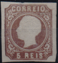 2463.jpg -     Lote:    2463      Lotes pelo Correio              Descrição:         1862/64 &mdash; D. Luís I. CE14, 5 reis castanho. Selo regomado.        RG***       Valor Base:     &euro; 20,00     Valor Venda:     &euro;      