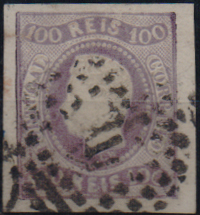 2494.jpg -     Lote:    2494      Lotes pelo Correio              Descrição:         1866/67 &mdash; D. Luís I. Fita curva, não denteados. CE25, 100 reis lilás malva. Boas margens. Valor de catálogo &euro; 180,00.        O       Valor Base:     &euro; 18,00     Valor Venda:     &euro;      