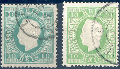 2531.jpg -     Lote:    2531      Lotes pelo Correio              Descrição:         1879/80 - D. Luís I. Fita direita. Novas cores. Lote de 2 selos de 10 reis, verde, CE49, denteado 12 &frac12; e 13 &frac12;. Valor de catálogo &euro; 105,00.        O       Valor Base:     &euro; 9,00     Valor Venda:     &euro;      