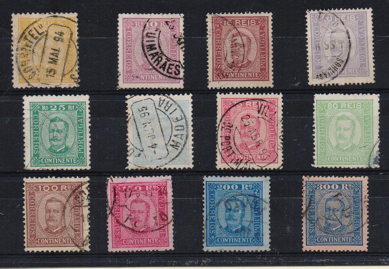 2556.jpg -     Lote:    2556      Lotes pelo Correio              Descrição:         1892/93 &mdash; D. Carlos I, tipo Diogo Neto. CE68/79. Série completa. Valor de catálogo &euro; 526,00.        O       Valor Base:     &euro; 40,00     Valor Venda:     &euro;      