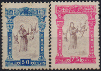 2594.jpg -     Lote:    2594      Lotes pelo Correio              Descrição:         1895 &mdash; 7.º Centenário do Nascimento de S. António. CE117/118, 50 e 75 reis. Valor de catálogo &euro; 151,00.        **       Valor Base:     &euro; 20,00     Valor Venda:     &euro;      