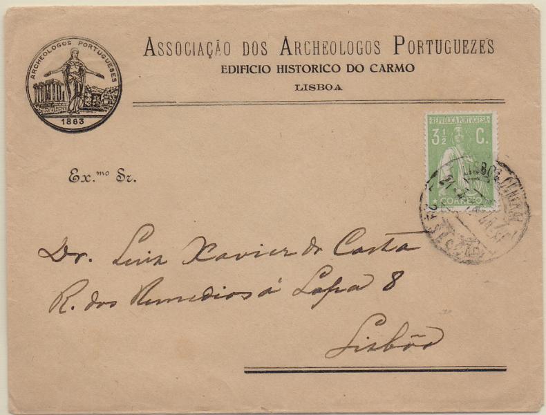 2640.jpg -     Lote:    2640      Lotes pelo Correio              Descrição:         1917/20 &mdash; Ceres. Sobrescrito circulado em Lisboa (21.05.19) com selo de 3 &frac12; c CE225.        Carta       Valor Base:     &euro; 8,00     Valor Venda:     &euro;      