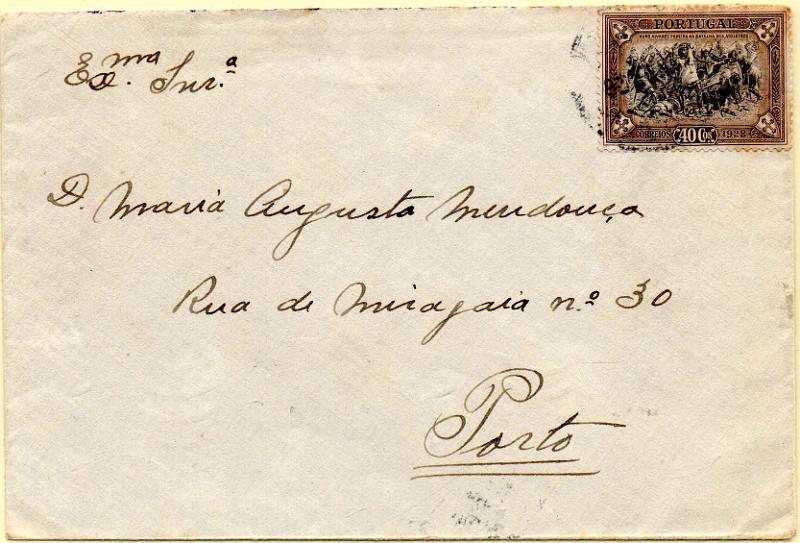 2703.jpg -     Lote:    2703      Lotes pelo Correio              Descrição:         1928 &mdash; Independência de Portugal * 3.ª emissão. CE444, $40 em sobrescrito circulada para o Porto (28.11.27).        Carta       Valor Base:     &euro; 15,00     Valor Venda:     &euro;      