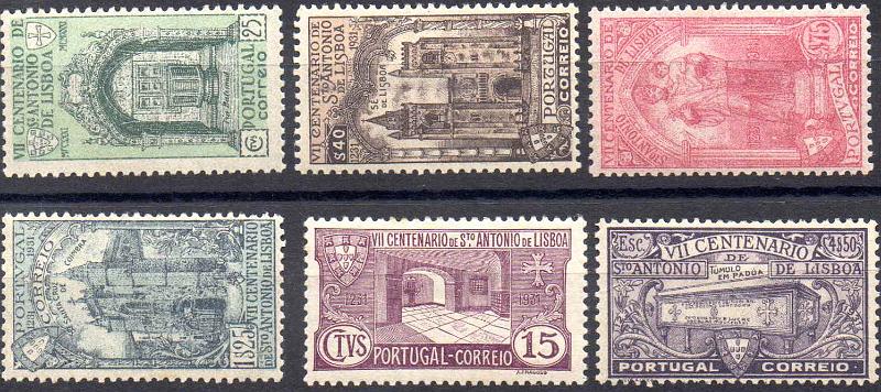 2723.jpg -     Lote:    2723      Lotes pelo Correio              Descrição:         1931 &mdash; 7.º Centenário da Morte de S. António. CE531/536. Série completa. Valor de catálogo &euro; 180,00.        **       Valor Base:     &euro; 25,00     Valor Venda:     &euro;      