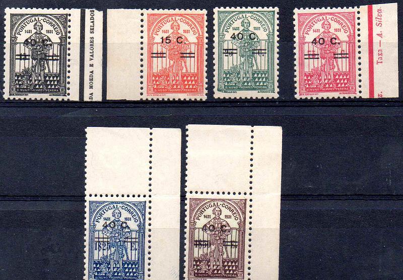 2728.jpg -     Lote:    2728      Lotes pelo Correio              Descrição:         1933 &mdash; D. Nuno Alvares Pereira, com sobretaxa. CE548/553. Série completa. Valor de catálogo &euro; 80,60.        ***       Valor Base:     &euro; 10,00     Valor Venda:     &euro;      
