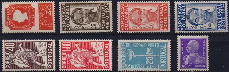 2730.jpg -     Lote:    2730      Lotes pelo Correio              Descrição:         1934/37 &mdash; General Carmona + Exposição Colonial + Exposição Filatélica + Escolas Médico-Cirurgicas + Gil Vicente. CE560/563, 564, 576/578. Valor de catálogo &euro; 181,50.        **       Valor Base:     &euro; 16,00     Valor Venda:     &euro;      