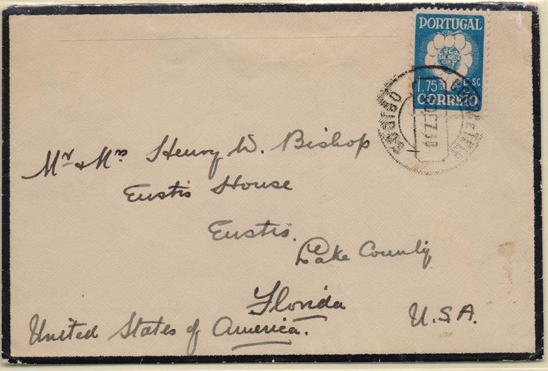 2738.jpg -     Lote:    2738      Lotes pelo Correio              Descrição:         1938 &mdash; 5.º Congresso da Vinha e do Vinho. CE582, 1$75 em sobrescrito circulado de Óbidos (08.12.38) para a Flórida.        Carta       Valor Base:     &euro; 15,00     Valor Venda:     &euro;      
