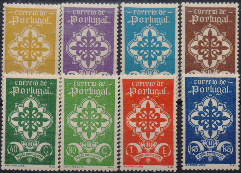 2741.jpg -     Lote:    2741      Lotes pelo Correio              Descrição:         1940 &mdash; Legião Portuguesa. CE583/590. Série completa. Valor de catálogo &euro; 228,00.        **       Valor Base:     &euro; 20,00     Valor Venda:     &euro;      