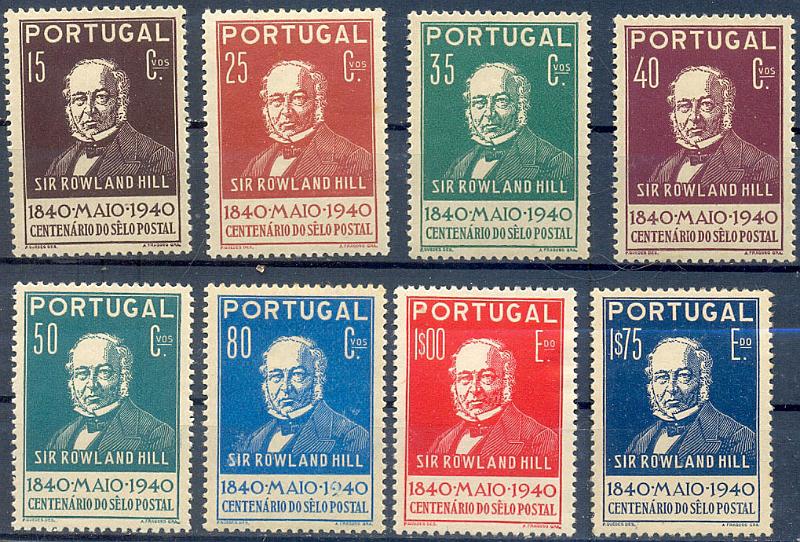 2742.jpg -     Lote:    2742      Lotes pelo Correio              Descrição:         1940 &mdash; 1º Centenário do Selo Postal. CE599/606. Série completa. Valor de catálogo &euro; 150,00.        ***       Valor Base:     &euro; 20,00     Valor Venda:     &euro;      