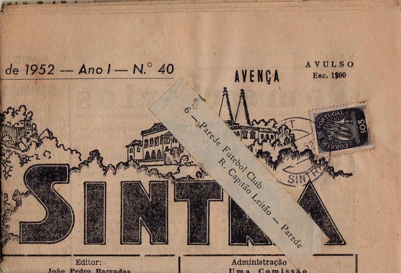 2751.jpg -     Lote:    2751      Lotes pelo Correio              Descrição:         1943 &mdash; Caravela. CE617, $05 preto em jornal "A Voz de Sintra" de 16.08.52, circulado de Sintra (16.08.52) para a Parede.        JRN       Valor Base:     &euro; 6,00     Valor Venda:     &euro;      
