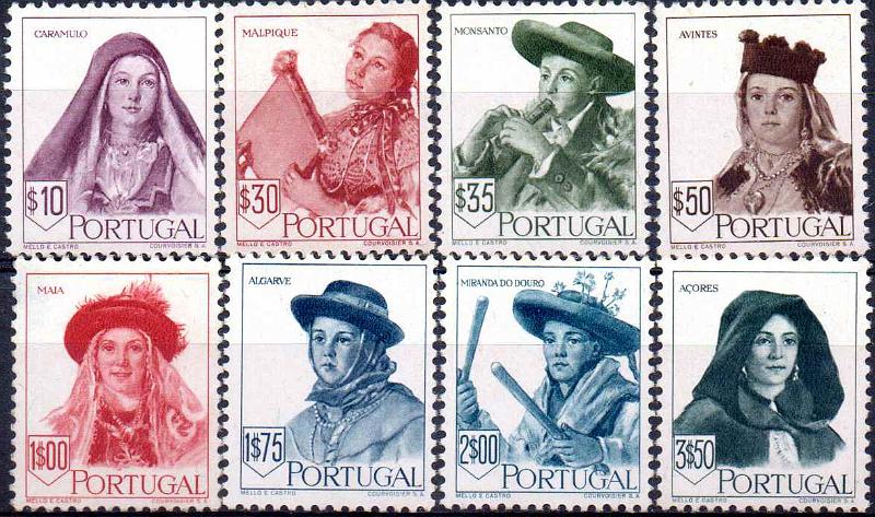 2757.jpg -     Lote:    2757      Lotes pelo Correio              Descrição:         1947 &mdash; Costumes Portugueses * 2.ª emissão. CE677/684. Série completa. Selos regomados.        RG***       Valor Base:     &euro; 20,00     Valor Venda:     &euro;      